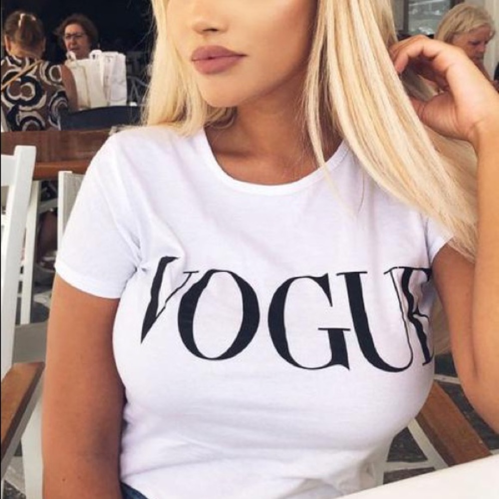 Rebellious Fashion White Vogue Slogan Shirt